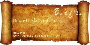 Brandl Árpád névjegykártya