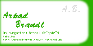 arpad brandl business card